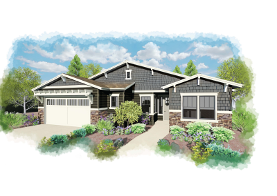 Christopherson Builders Plan 21 Craftsman Gray Rendering